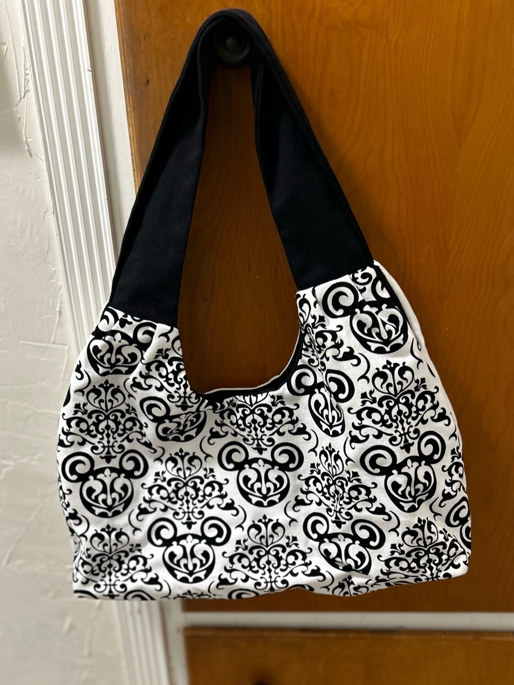 Disney Parks Black & White Mickey silhouette Patterned Shoulder Bag